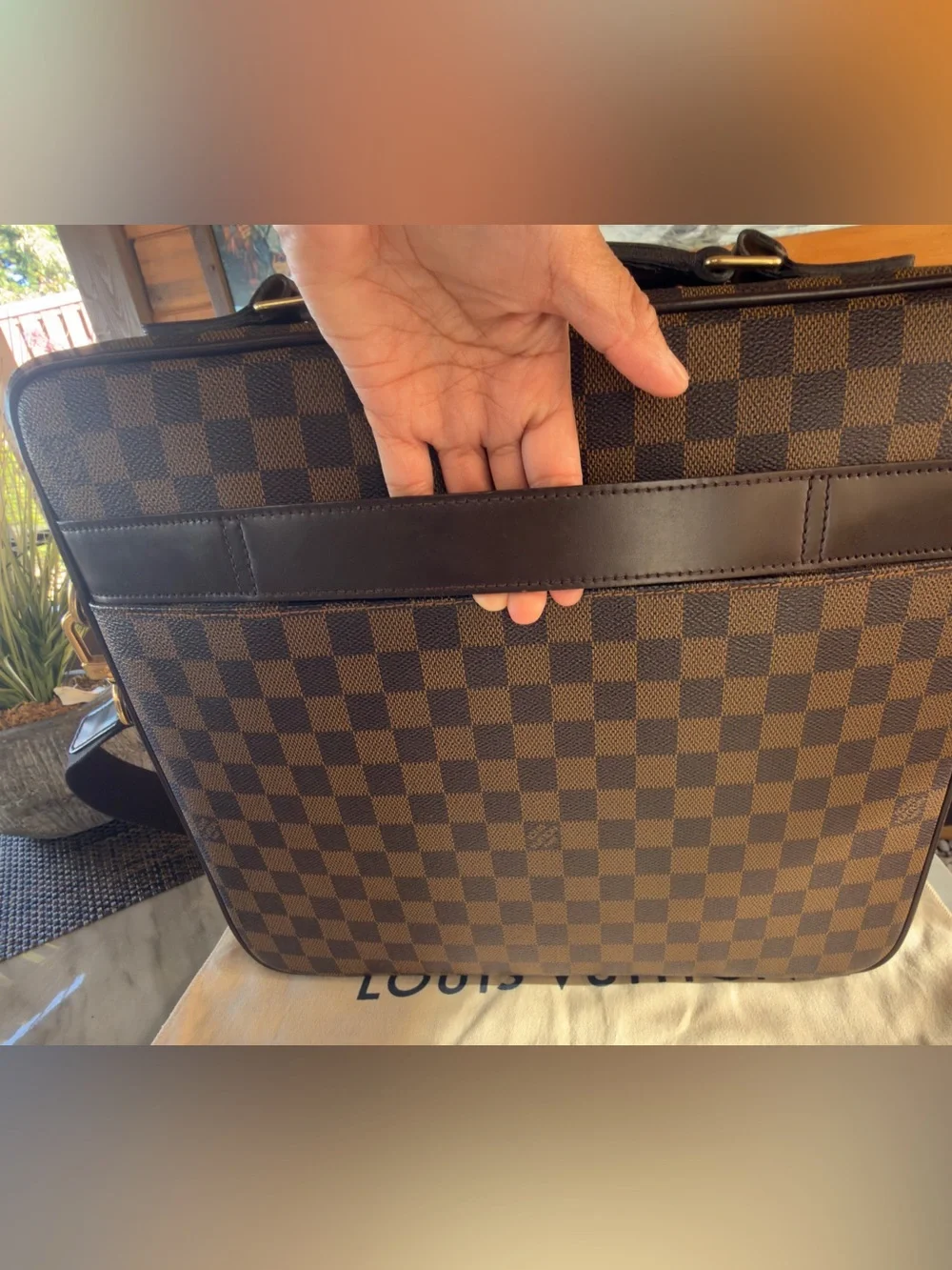 Louis Vuitton Damier Ebene Porte Ordinateur Sabana Computer Case